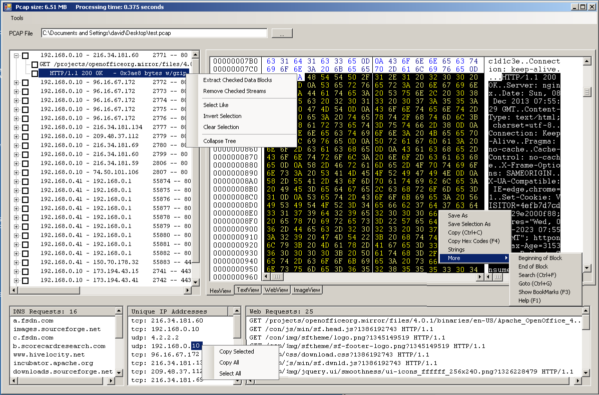 extract file pcap wireshark