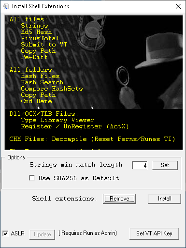 shellext configurator window